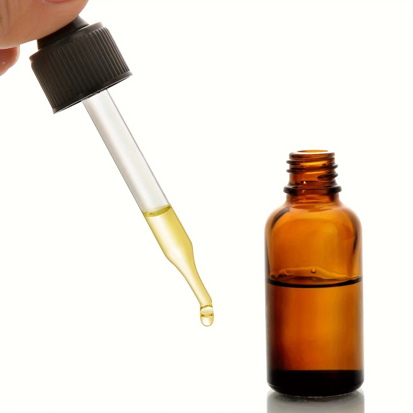 **12PCS Refillable Amber Glass Dropper Bottles – Essential Oil & Liquid Storage**