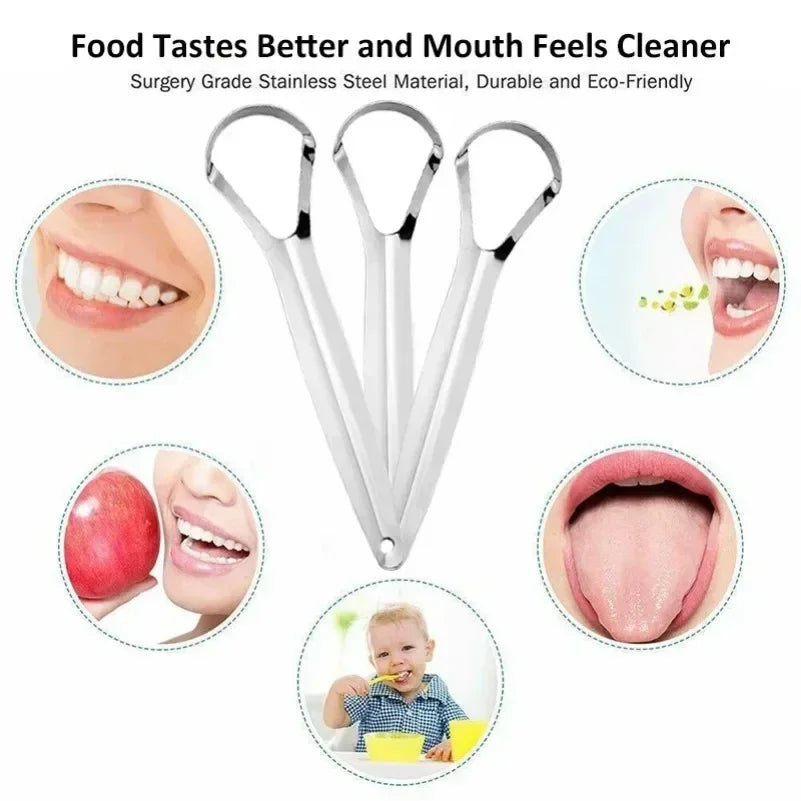 **Stainless Steel Tongue Scraper – Portable Tongue Cleaner for Daily Oral Care**