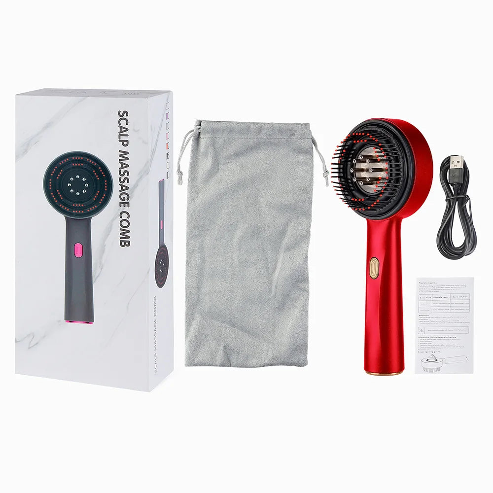 **Electric Scalp Massage Comb – Red Light Hair Care & Oil Applicator**