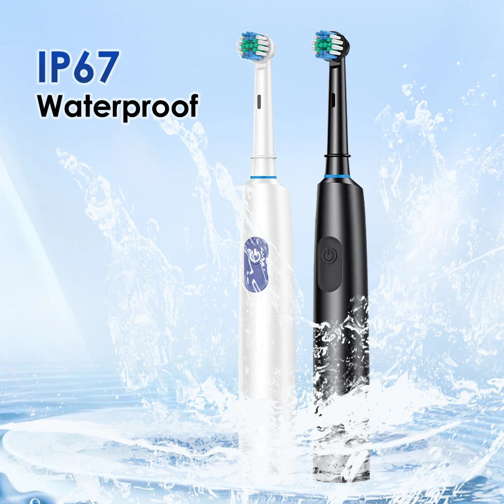 **Smart Rotating Electric Toothbrush – 5 Modes, 4 Brush Heads & Rechargeable Design**