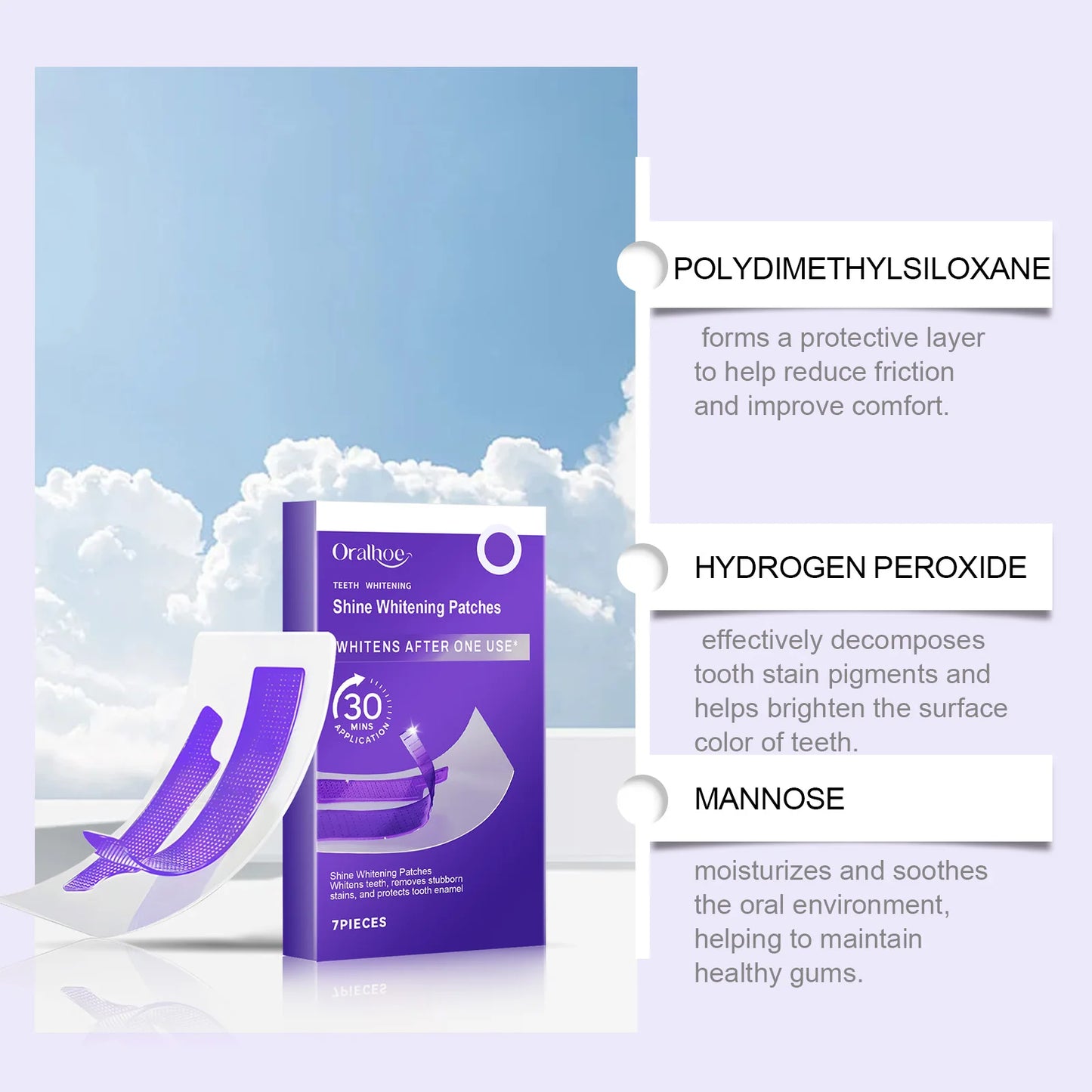 **Purple Teeth Whitening Strips – Stain Removal & Brightening Oral Care**