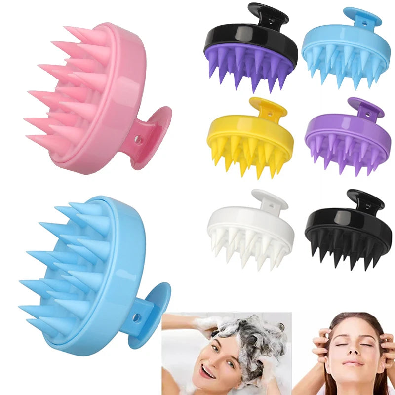**Silicone Scalp Massage Shampoo Brush – Deep Cleansing & Hair Care**