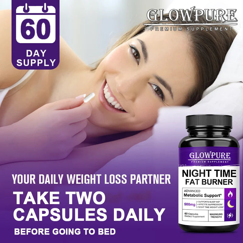 Powerful Natural Night Time Fat Burning & Cellulite Weight Loss Pills — Lean Physique & Detox