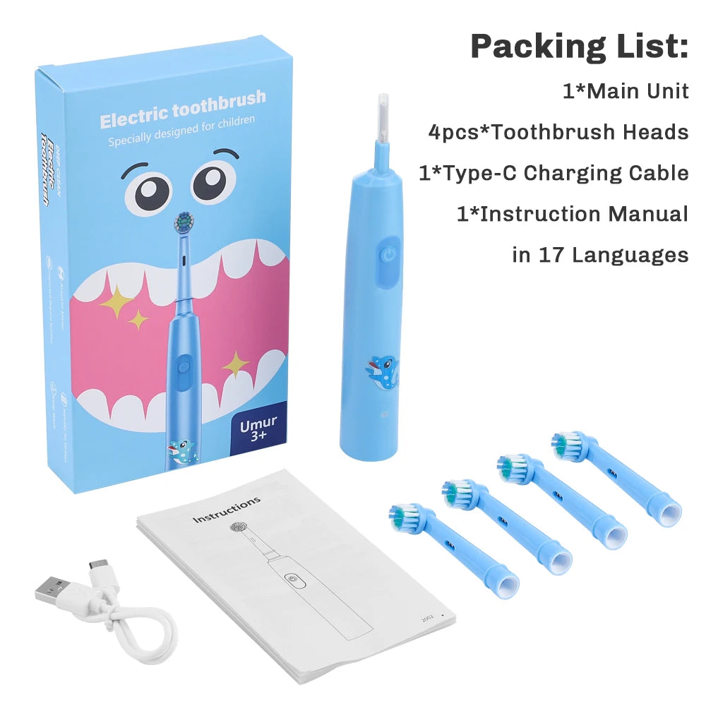 **Smart Rotating Electric Toothbrush – 5 Modes, 4 Brush Heads & Rechargeable Design**