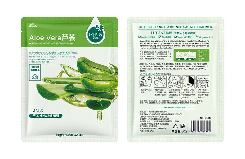 **30PCS Fresh Fruit Facial Masks – Hydrating & Firming Skincare**
