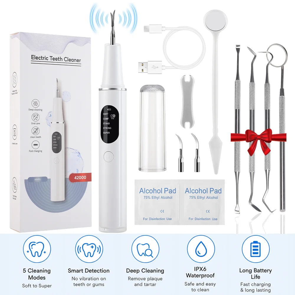 **Ultrasonic Dental Scaler – Electric Tartar, Plaque & Stain Remover**