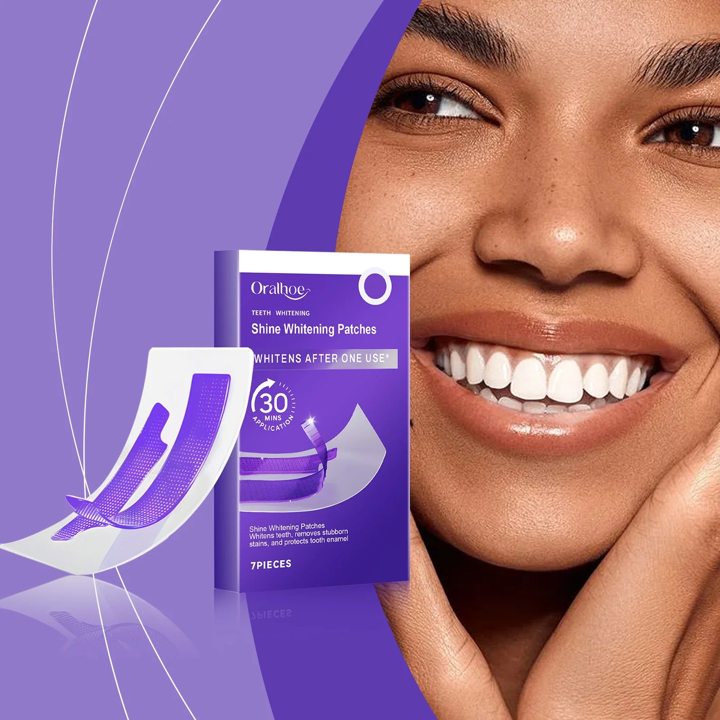 **Purple Teeth Whitening Strips – Stain Removal & Brightening Oral Care**