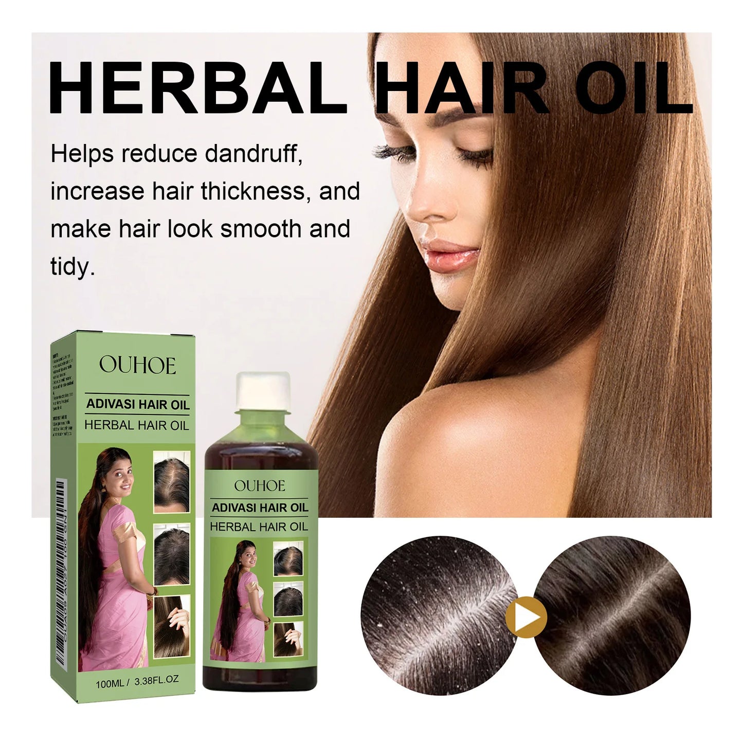 **100ml Adivasi Herbal Hair Oil – Rosemary Scalp & Hair Care**