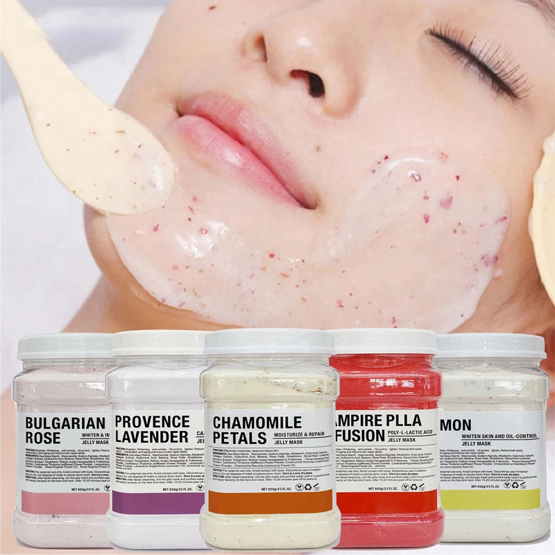 **6PCS Professional Jelly Face Mask Set – 650g Hydrating Facial Skincare Masks**