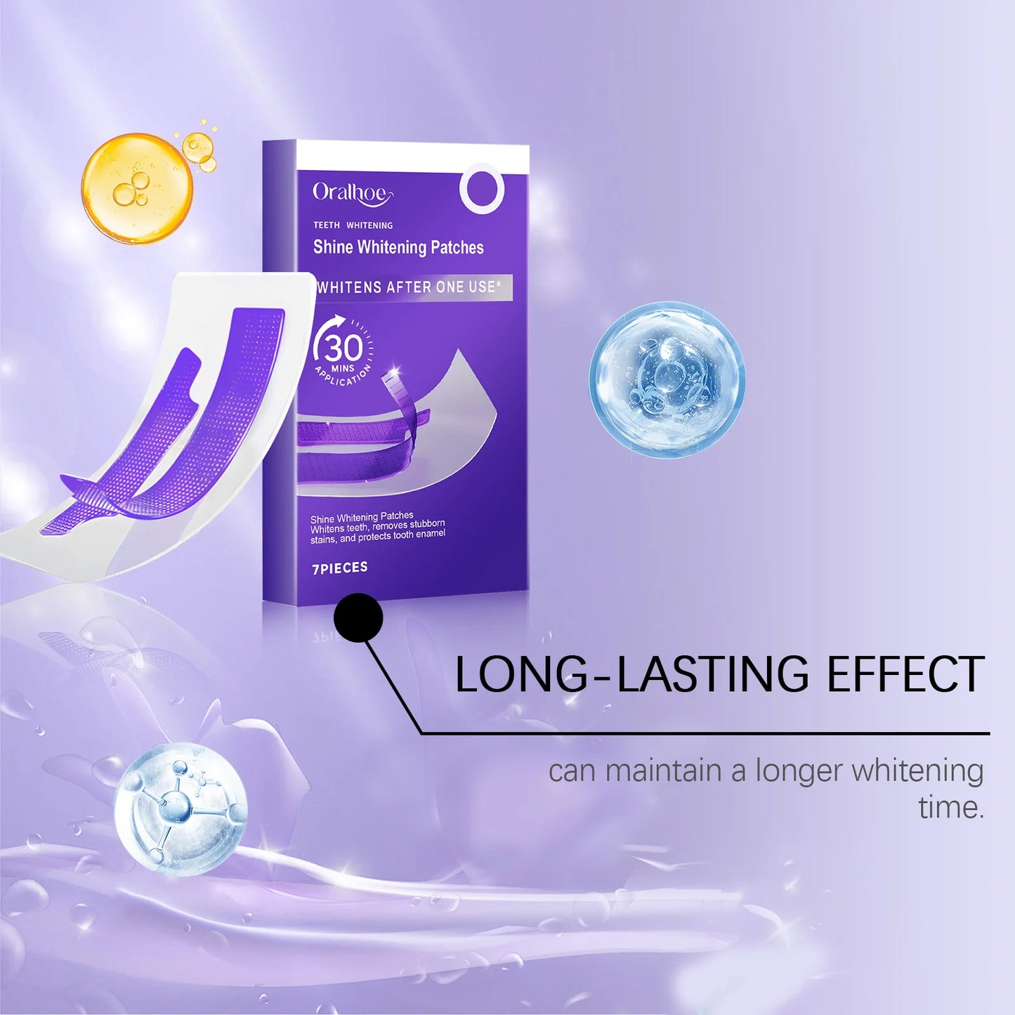 **Purple Teeth Whitening Strips – Stain Removal & Brightening Oral Care**