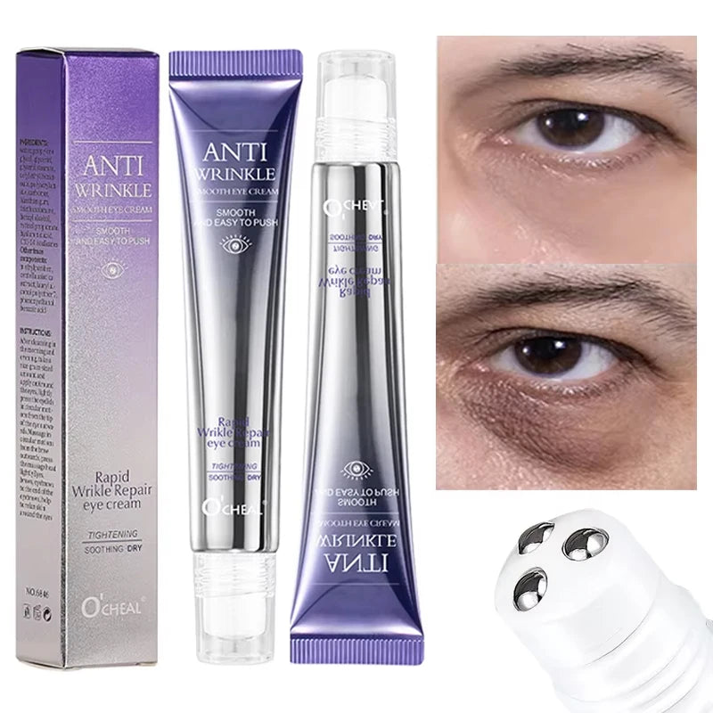 NaturaBloom Brightening Eye Cream Duo — Rollerball Massager + Hyaluronic Acid
