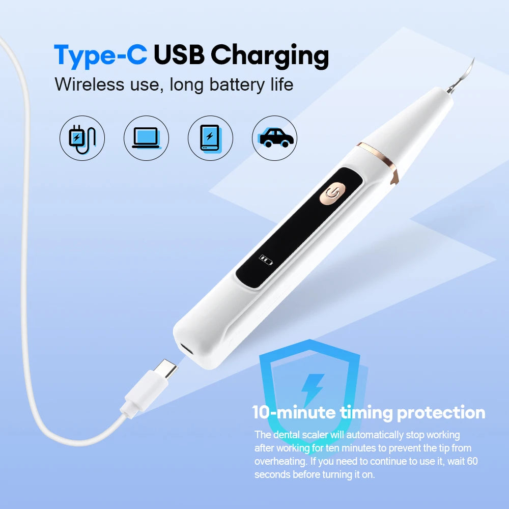 **Ultrasonic Dental Scaler – Electric Tartar, Plaque & Stain Remover**