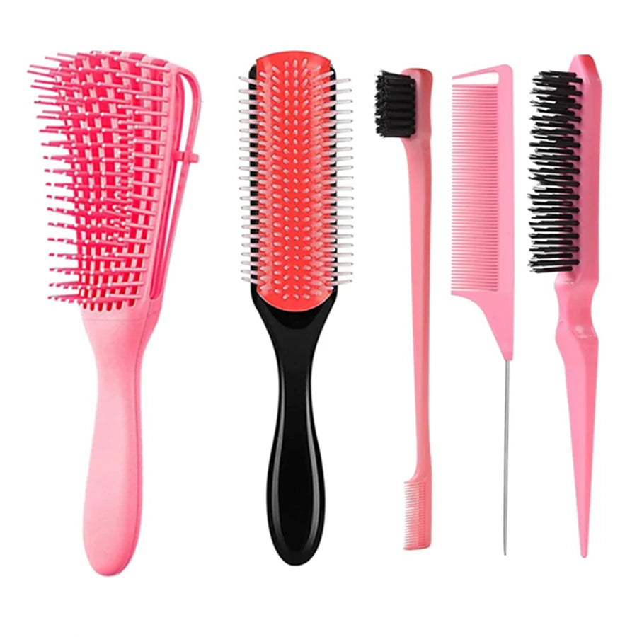 **11PCS Hair Brush Set – Detangling, Scalp Massage & Styling Kit**
