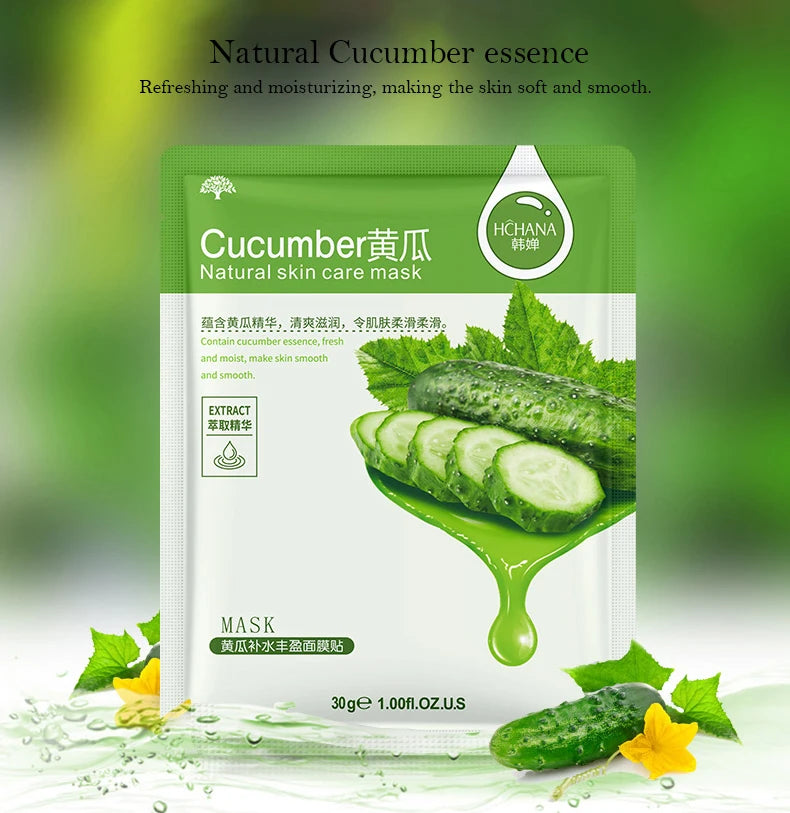 **30PCS Fresh Fruit Facial Masks – Hydrating & Firming Skincare**