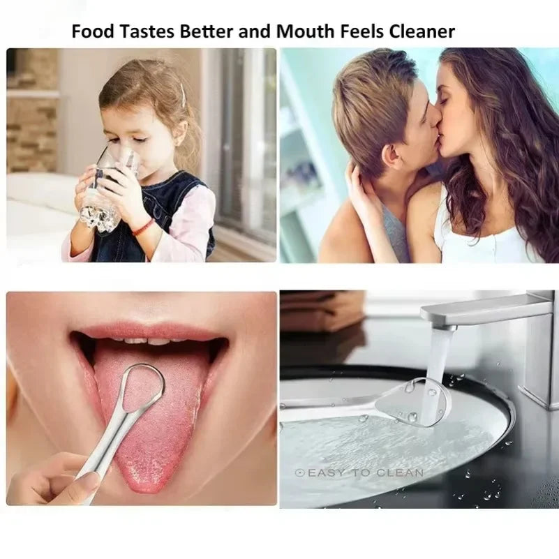 **Stainless Steel Tongue Scraper – Portable Tongue Cleaner for Daily Oral Care**