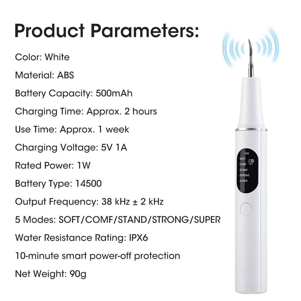 **Ultrasonic Dental Scaler – Electric Tartar, Plaque & Stain Remover**