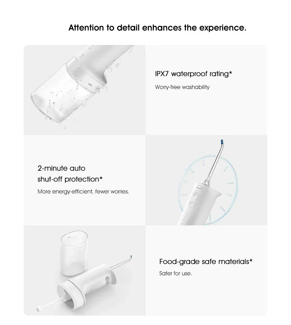 **Xiaomi Mijia Oral Irrigator 2 – Portable Water Flosser, 3 Modes & 2 Nozzles**