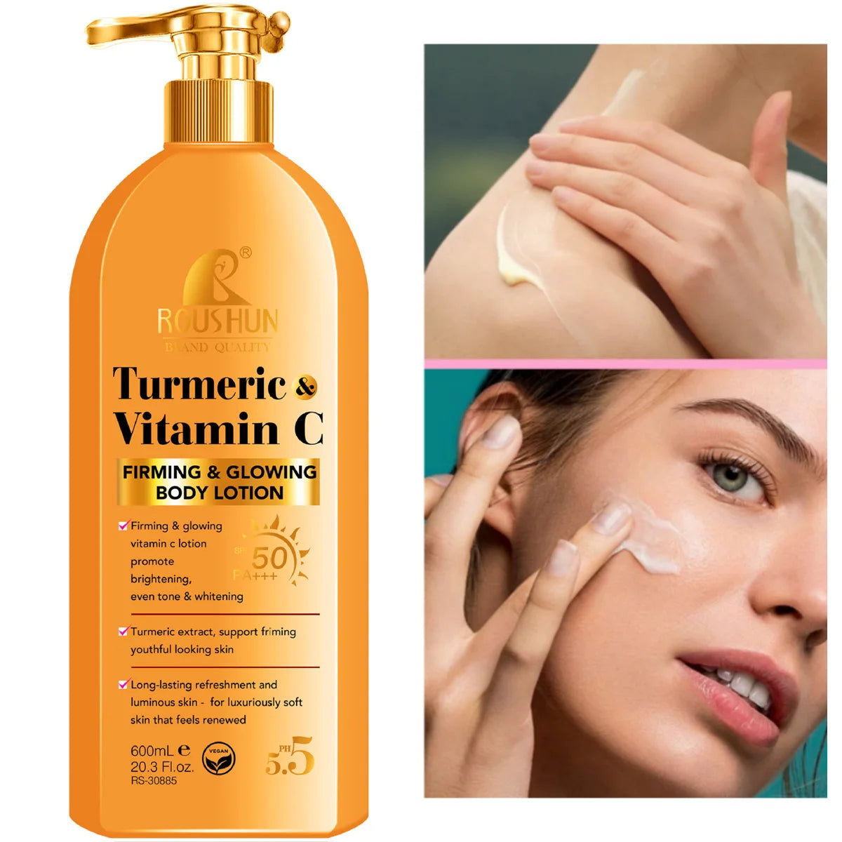 **Turmeric Vitamin C SPF 50 Body Lotion – Moisturizing Sunscreen**