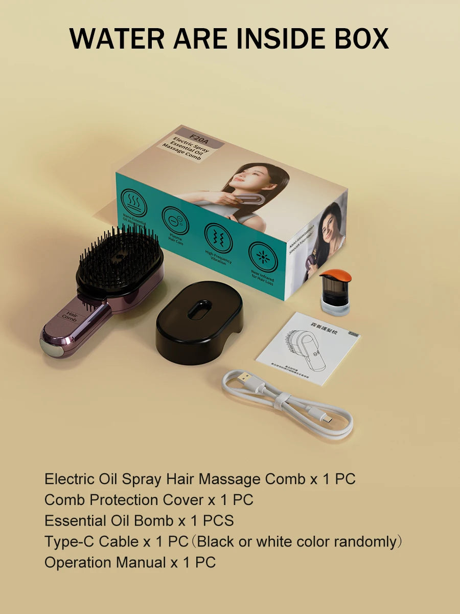 **4-in-1 Scalp Massage Comb – Hair Oil Spray & Relaxation Head Spa Tool**