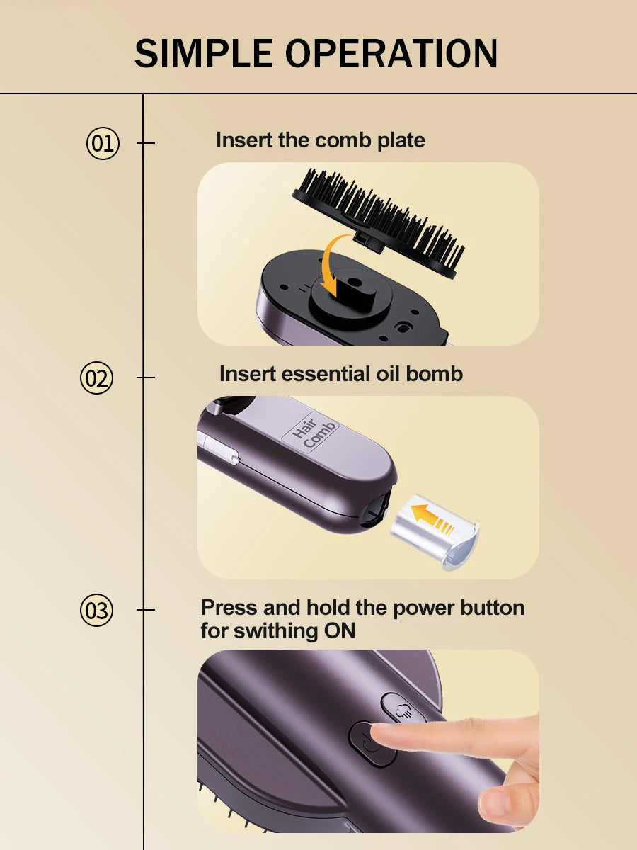 **4-in-1 Scalp Massage Comb – Hair Oil Spray & Relaxation Head Spa Tool**