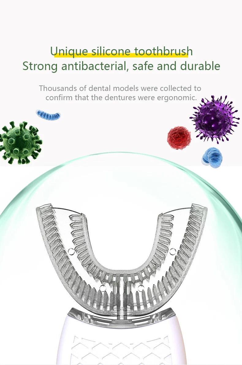 **U-Type Sonic Electric Toothbrush – 360° Automatic Cleaning, USB Rechargeable & Waterproof**