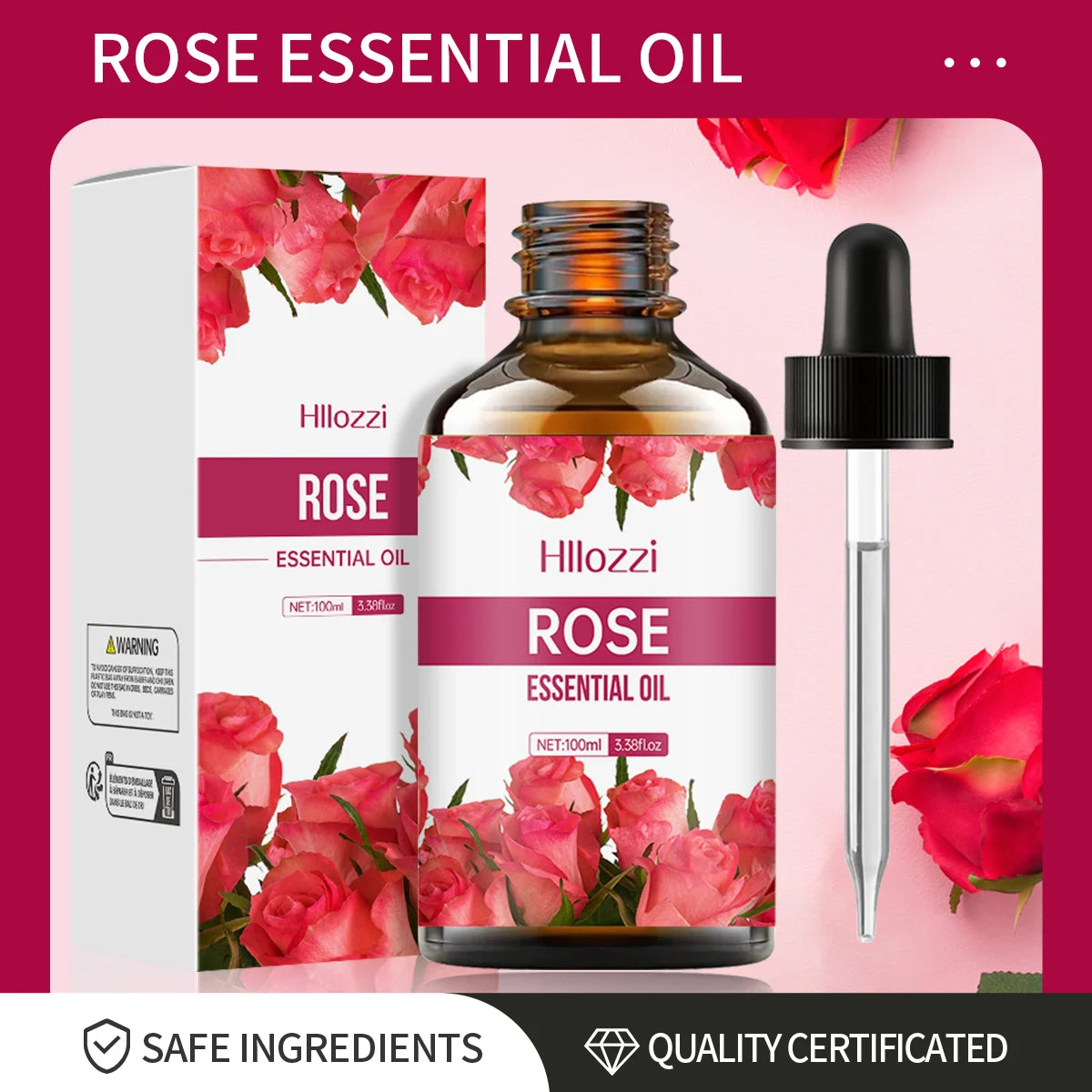 NaturaBloom Rose Glow Body Oil — Pure Rose Essential Oil for Face & Body