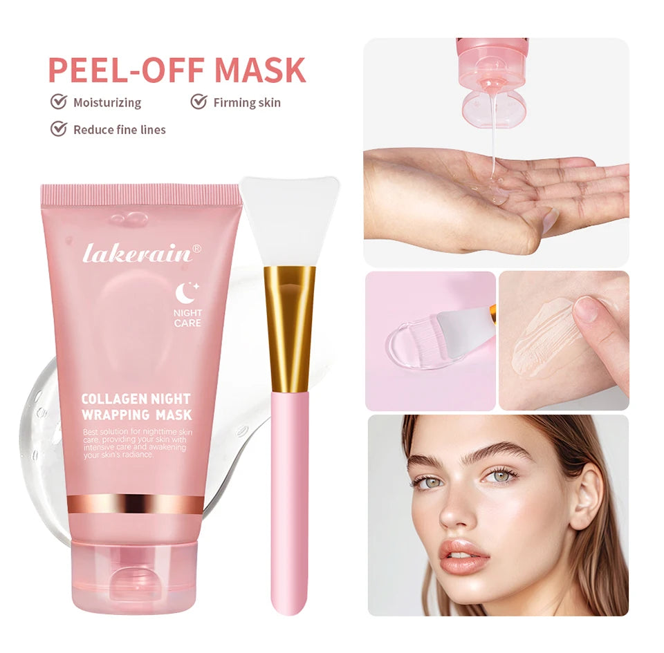**Collagen Overnight Peel-Off Face Mask – Hydrating & Brightening Korean Skincare**