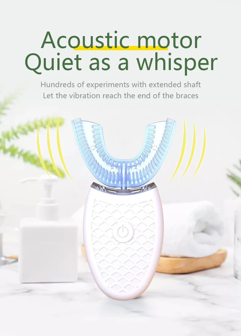 **U-Type Sonic Electric Toothbrush – 360° Automatic Cleaning, USB Rechargeable & Waterproof**