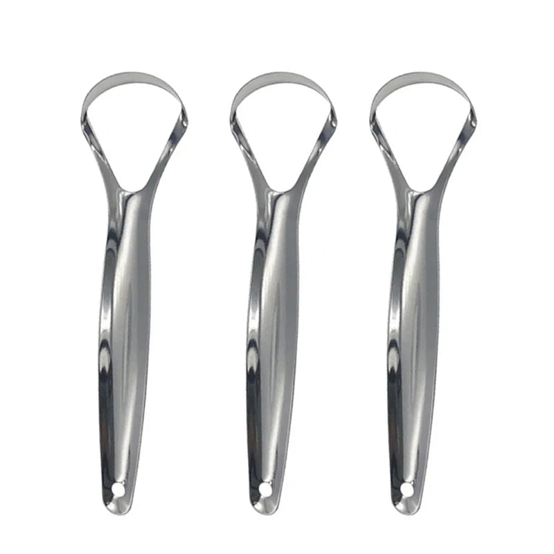 **Stainless Steel Tongue Scraper – Portable Tongue Cleaner for Daily Oral Care**