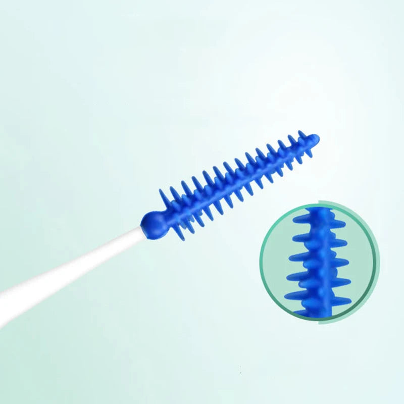 **200PCS Interdental Silicone Brushes – Dental Floss Picks for Deep Oral Cleaning**
