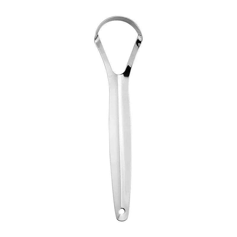 **Stainless Steel Tongue Scraper – Portable Tongue Cleaner for Daily Oral Care**