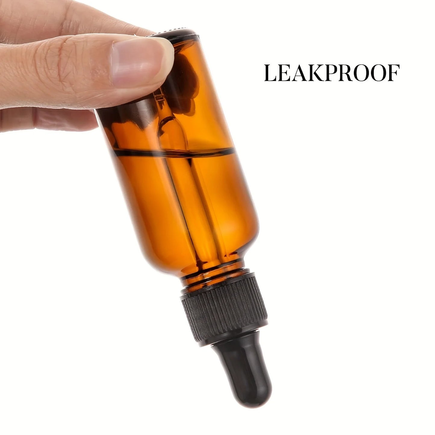 **12PCS Refillable Amber Glass Dropper Bottles – Essential Oil & Liquid Storage**