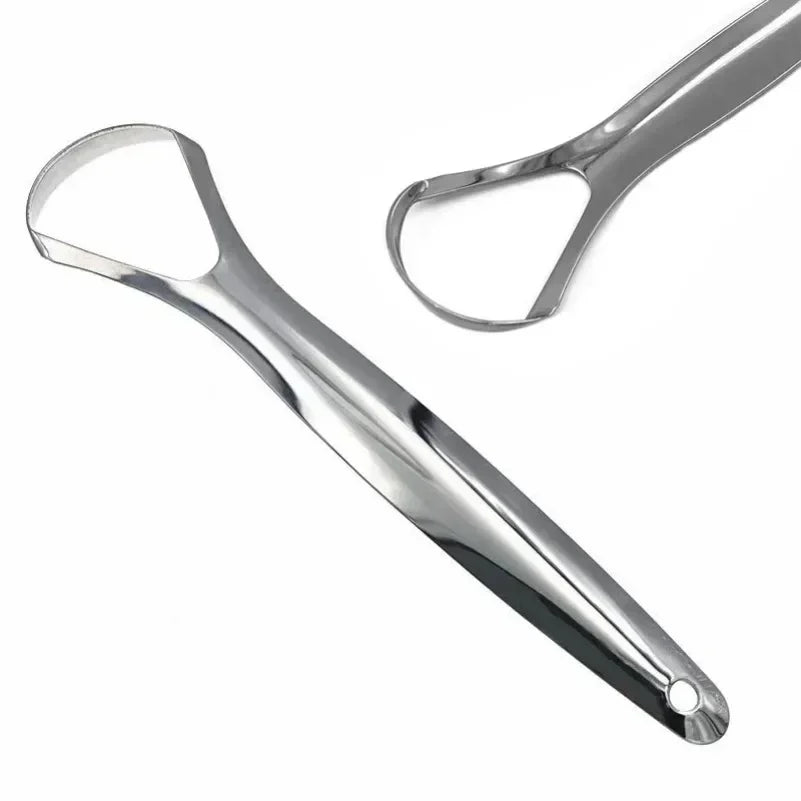 **Stainless Steel Tongue Scraper – Portable Tongue Cleaner for Daily Oral Care**