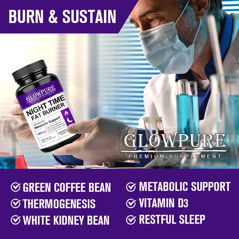 Powerful Natural Night Time Fat Burning & Cellulite Weight Loss Pills — Lean Physique & Detox