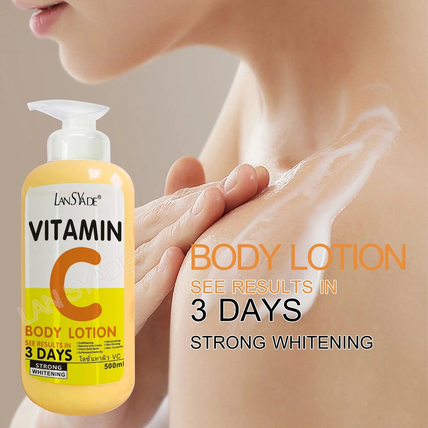 **500ml Vitamin C & E Brightening Body Cream – Hydrating & Smoothing Skin Care**