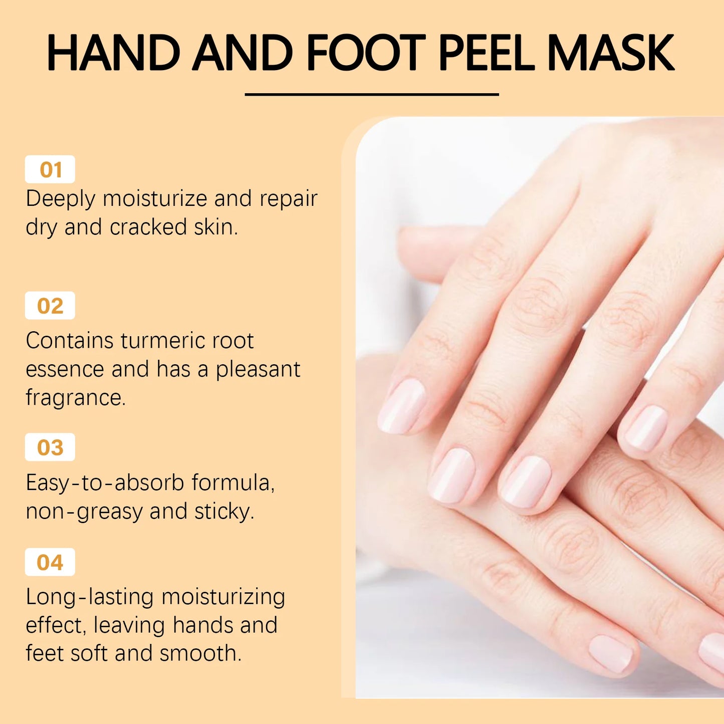 **Vitamin C Turmeric Hand & Foot Peel Mask – Exfoliating & Moisturizing Care**