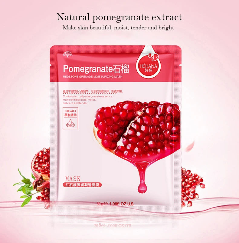 **30PCS Fresh Fruit Facial Masks – Hydrating & Firming Skincare**