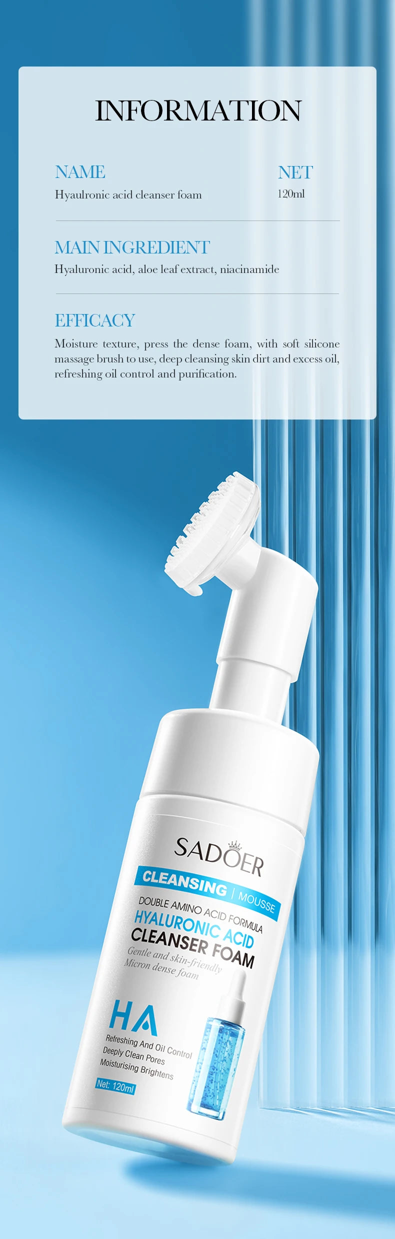 **Hydrating Facial Cleansing Foam – Gentle Face Wash & Massage**