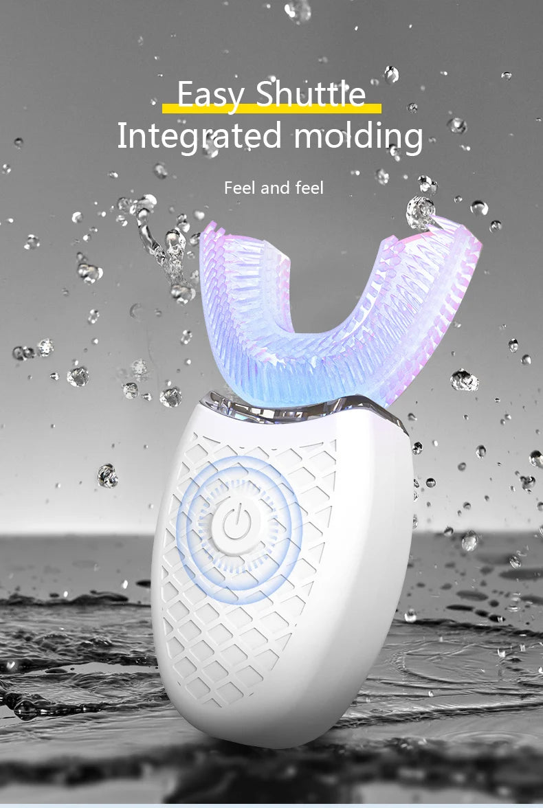 **U-Type Sonic Electric Toothbrush – 360° Automatic Cleaning, USB Rechargeable & Waterproof**