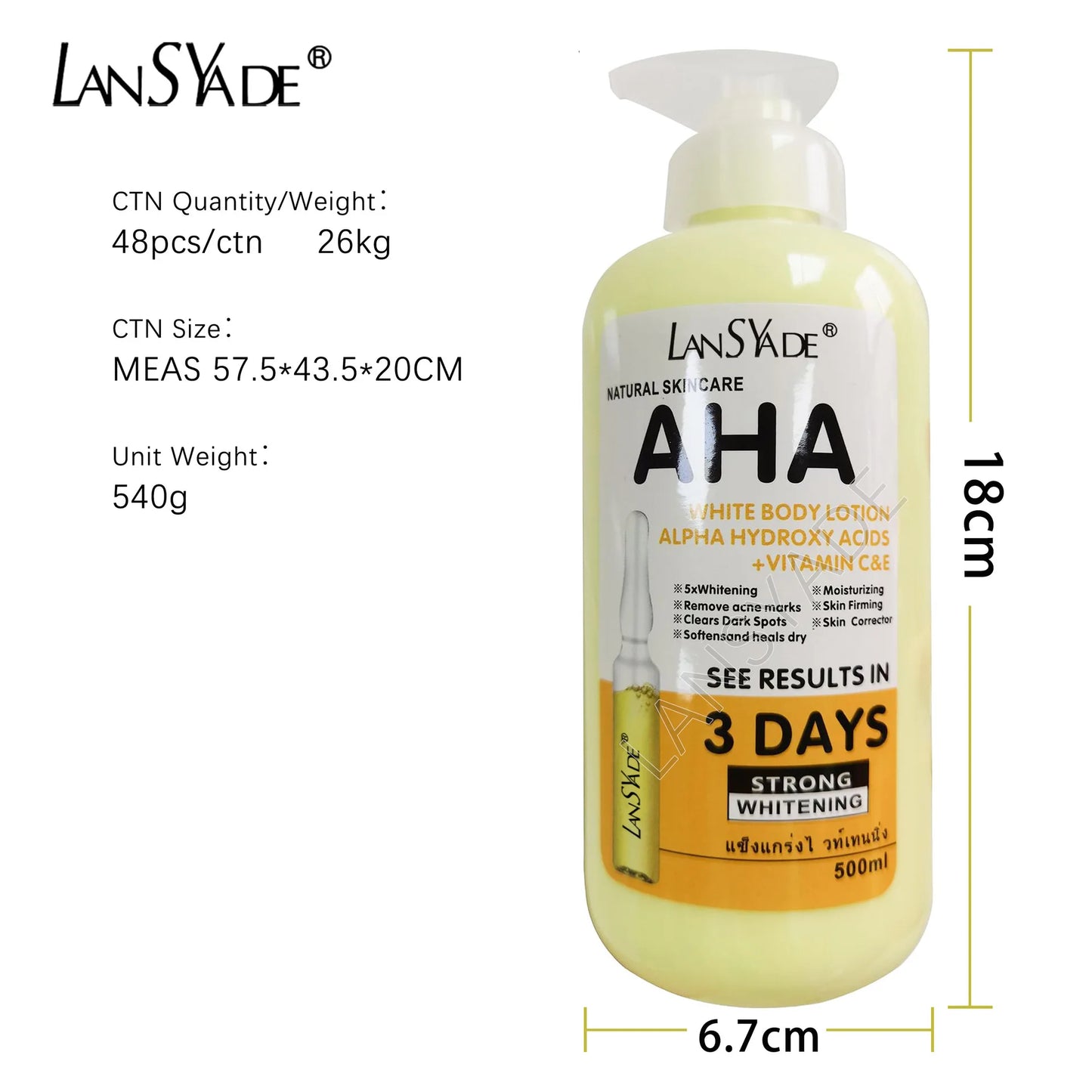 **500ml Vitamin C & E Brightening Body Cream – Hydrating & Smoothing Skin Care**