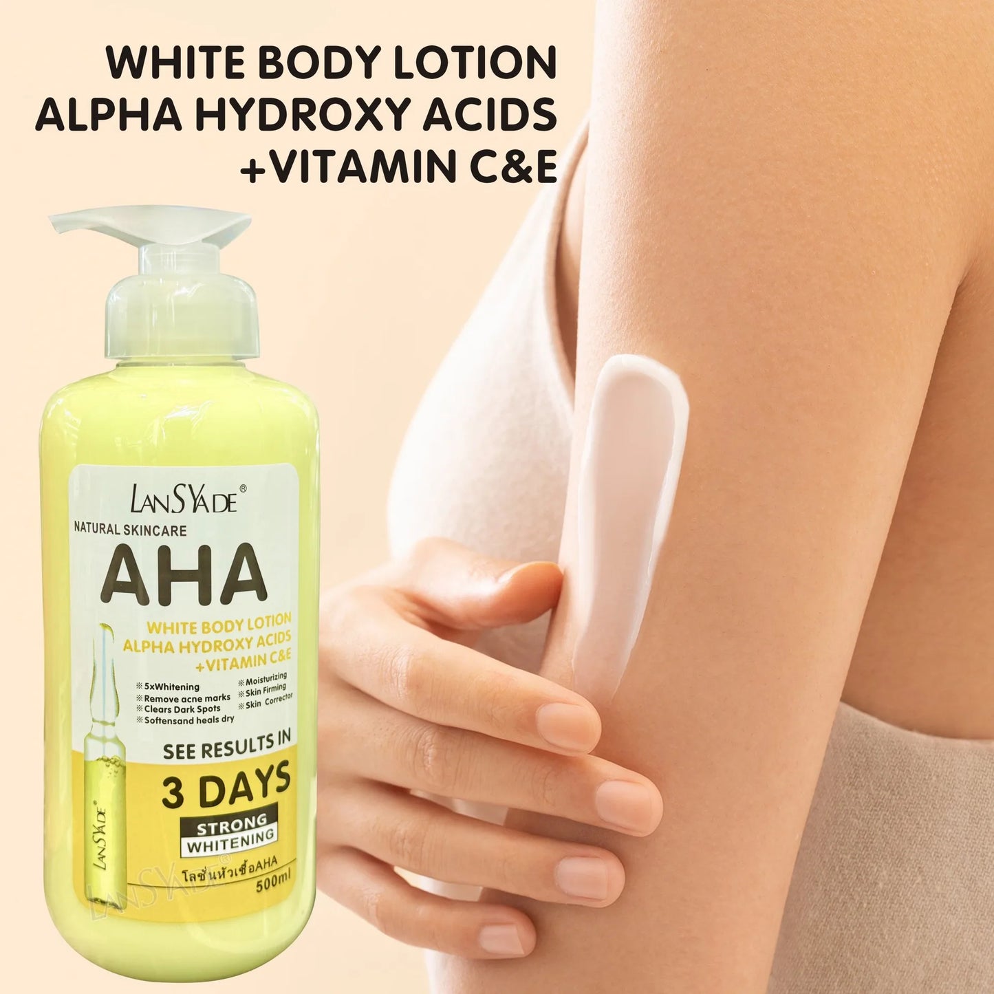 **500ml Vitamin C & E Brightening Body Cream – Hydrating & Smoothing Skin Care**