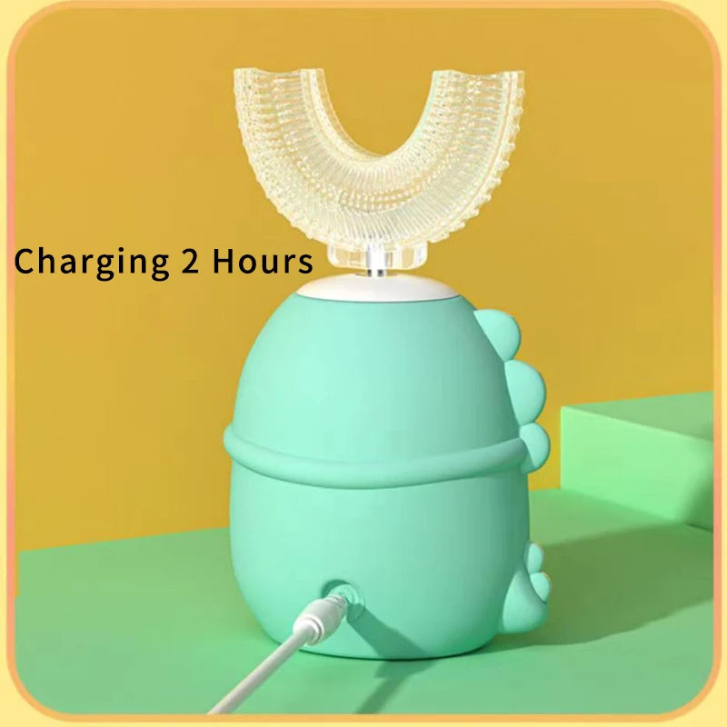 **Kids U-Shaped Sonic Electric Toothbrush – 360° Cleaning, USB Rechargeable & IPX7 Waterproof**