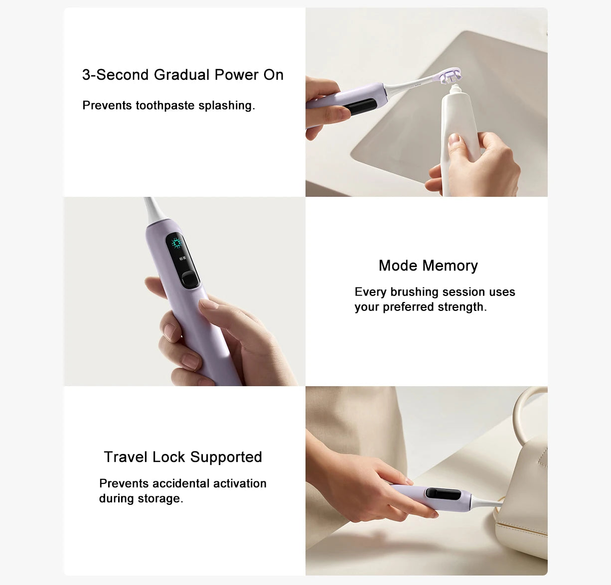 **MIJIA Sonic Electric Toothbrush Pro – 4 Modes, LED Display & IPX8 Waterproof**