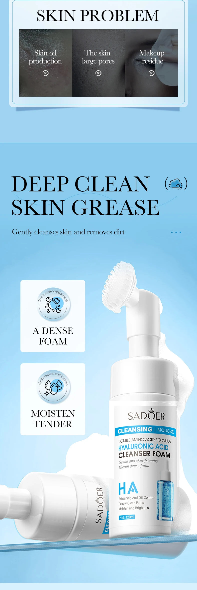 **Hydrating Facial Cleansing Foam – Gentle Face Wash & Massage**