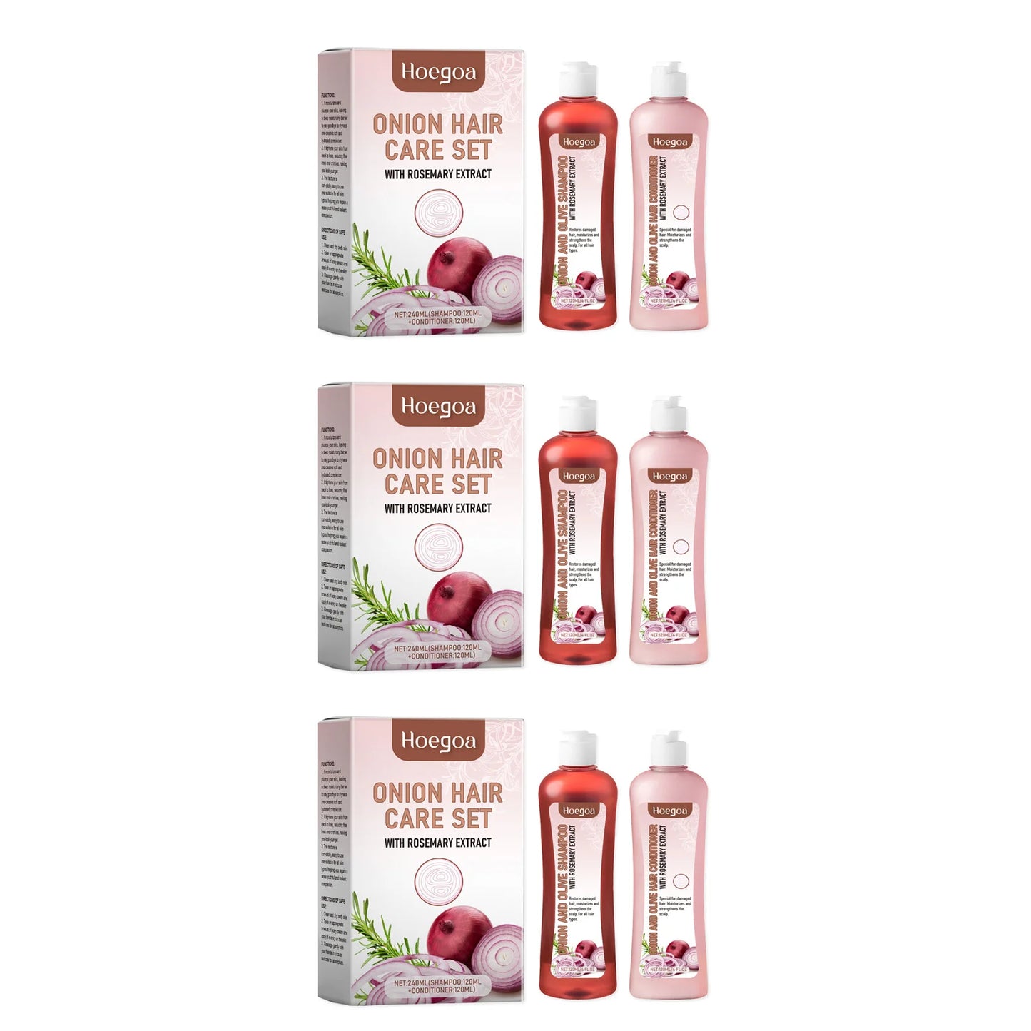 **Rosemary Onion Hair Care Set – Strengthening Shampoo & Conditioner**