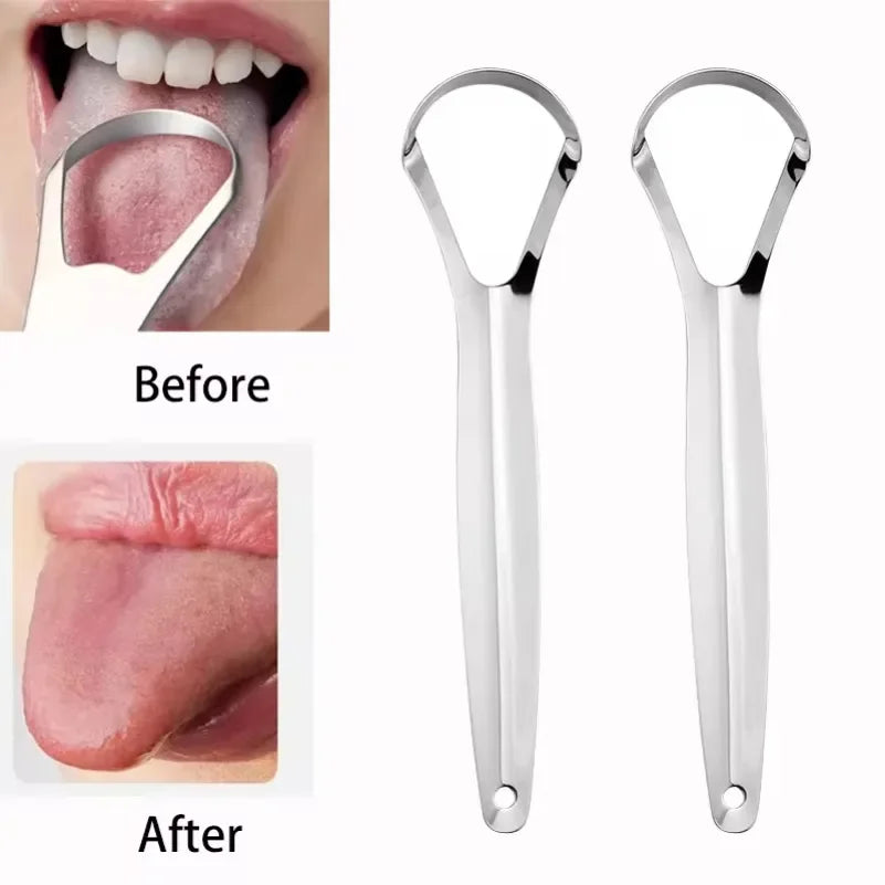 **Stainless Steel Tongue Scraper – Portable Tongue Cleaner for Daily Oral Care**