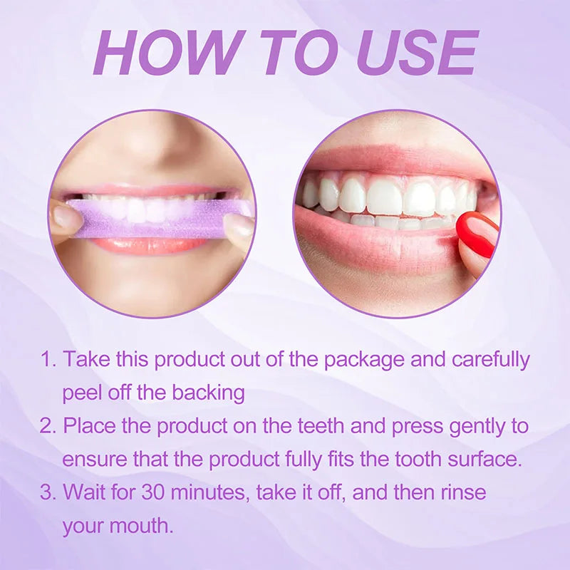 **14PCS Purple Teeth Whitening Strips – Dental Whitening & Brightening Oral Care**