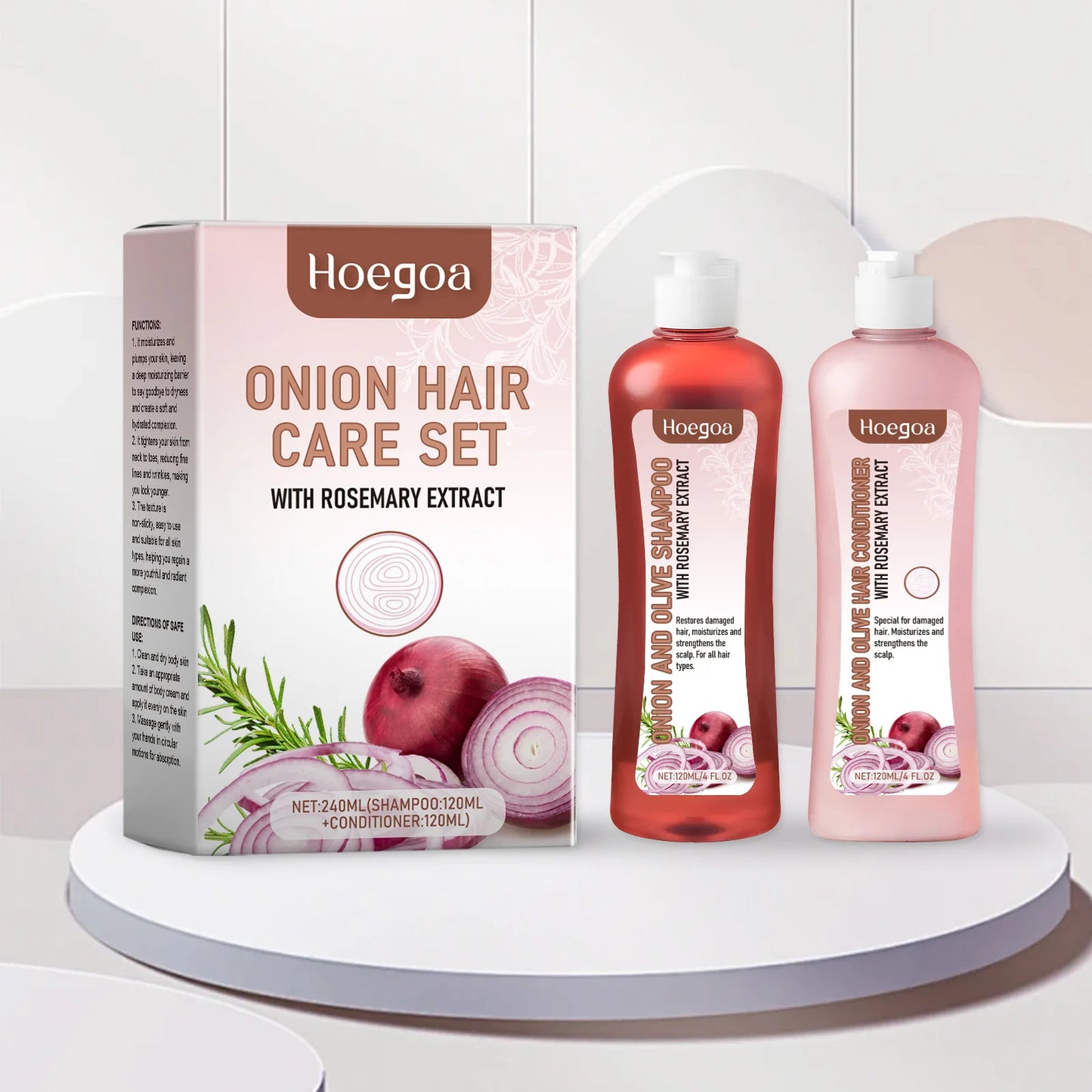 **Rosemary Onion Hair Care Set – Strengthening Shampoo & Conditioner**
