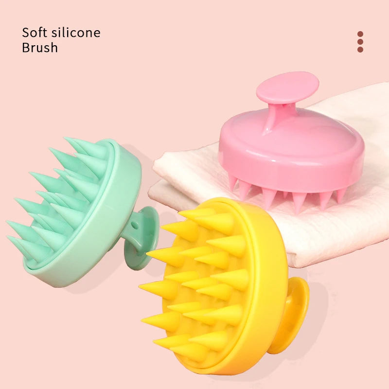 **Silicone Scalp Massage Shampoo Brush – Deep Cleansing & Hair Care**