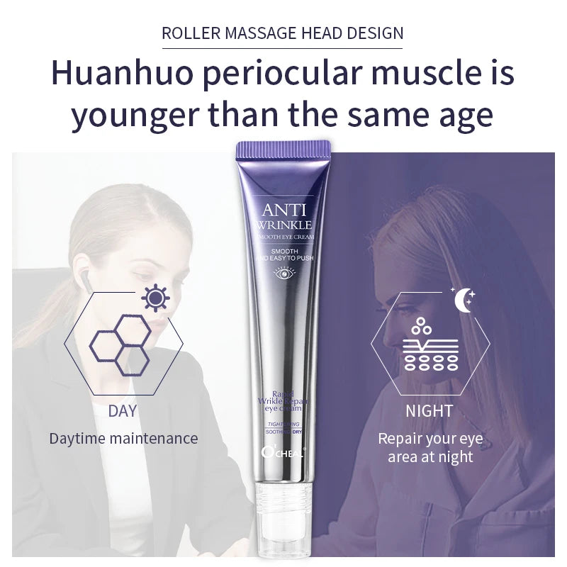 NaturaBloom Brightening Eye Cream Duo — Rollerball Massager + Hyaluronic Acid